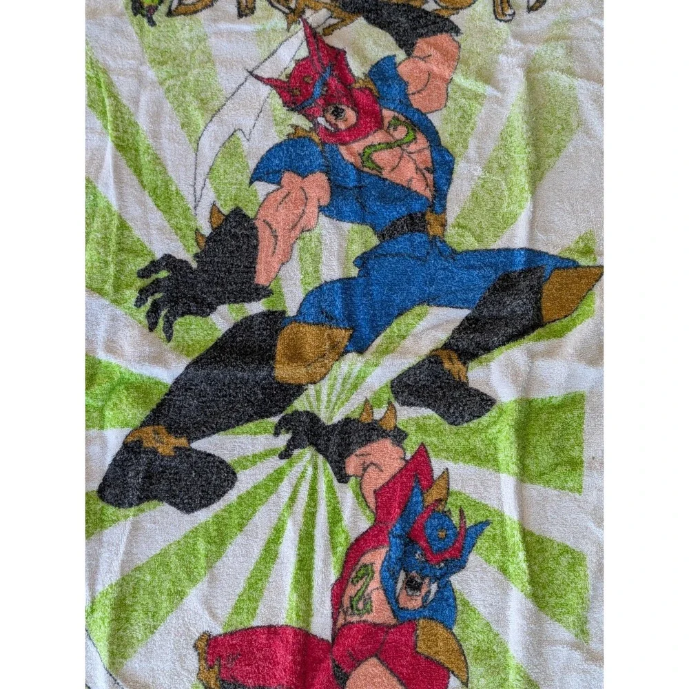 Vintage Double Dragon Beach Towel 90s Collectible Video Game Arcade Movie Rare